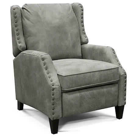 Transitional Reclining Chair with Nailhead Trim